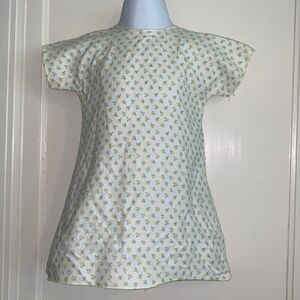 Vtg yellow roses flannel girls hospital gown‎
